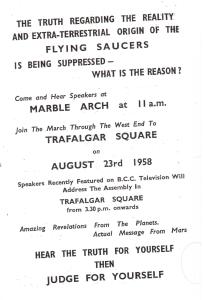 Another pamphlet from the Special Branch file. The beliefs express by this UFO religion in 1958-59 are similar to those promoted by members of the 'Disclosure Movement' founded by Steven Greer in the 1990s (Special Branch files)